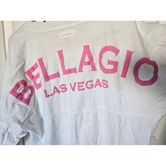 Las Vegas Bellagio Long sleeve spirit Jersey style white pink XL - Picture 3 of 5